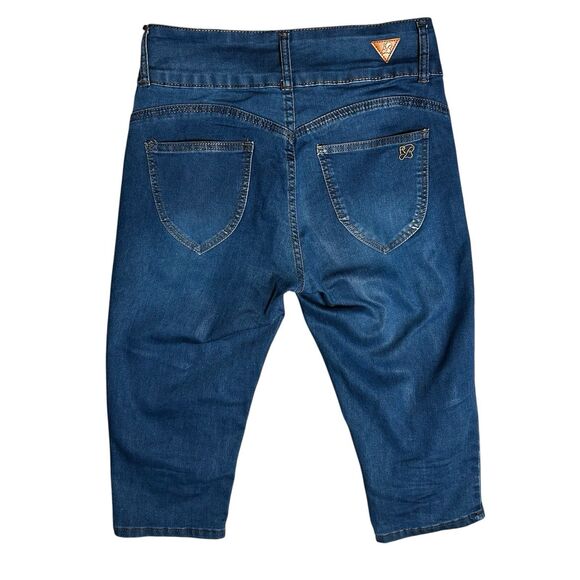 Red Bottoms Women's‎ Size 11/30 Blue Denim Capri Stretch Jeans - Picture 2 of 8